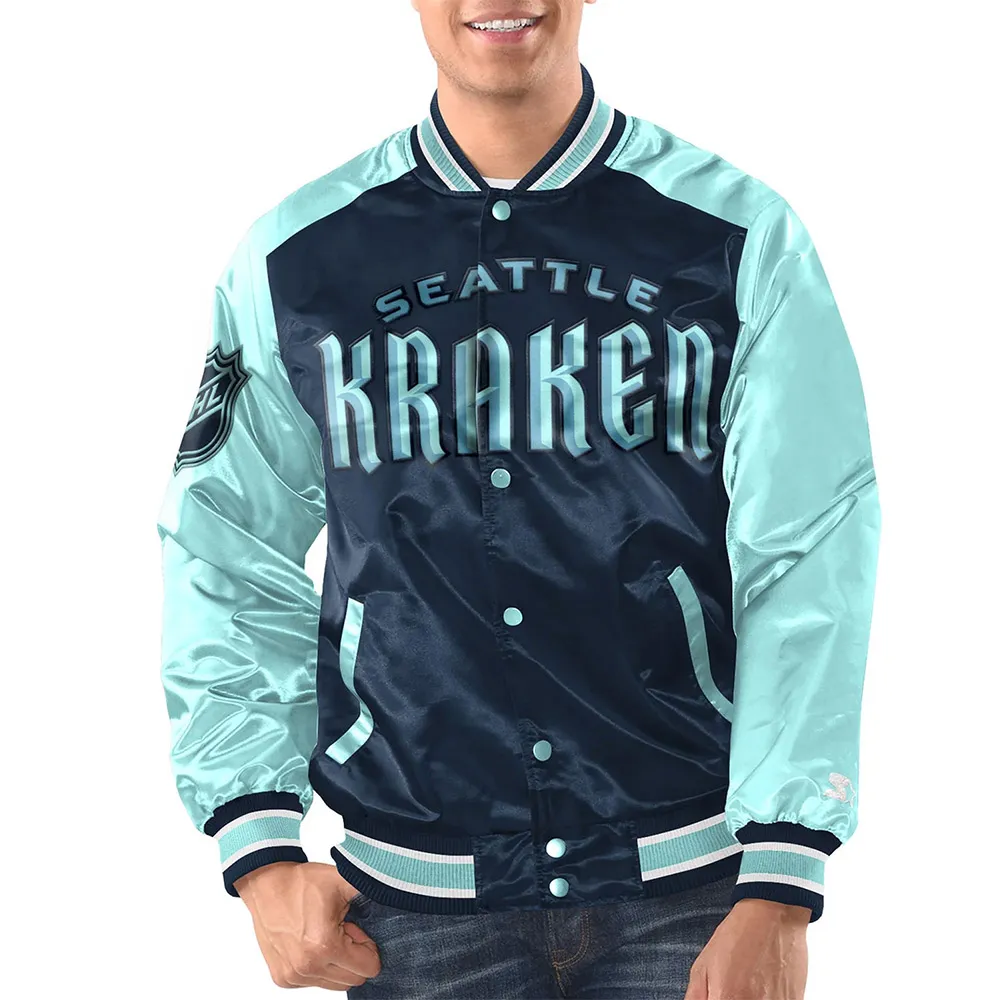 Renegade Seattle Kraken Navy and Bright Blue Jacket Renegade Seattle Kraken Navy and Bright Blue Jacket