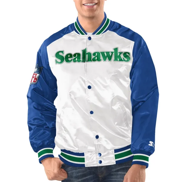 Renegade Seattle Seahawks Blue and White Jacket