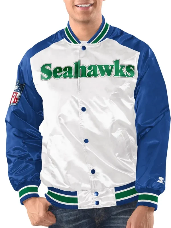 Renegade Seattle Seahawks Blue and White Jacket