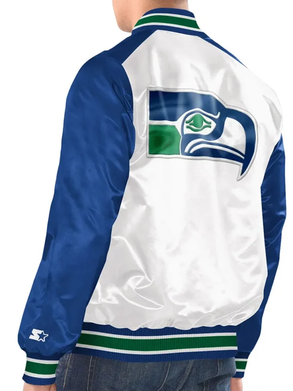 Renegade Seattle Seahawks Blue and White Jacket