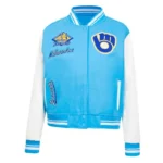Retro Classic Rib Milwaukee Brewers Varsity Jacket