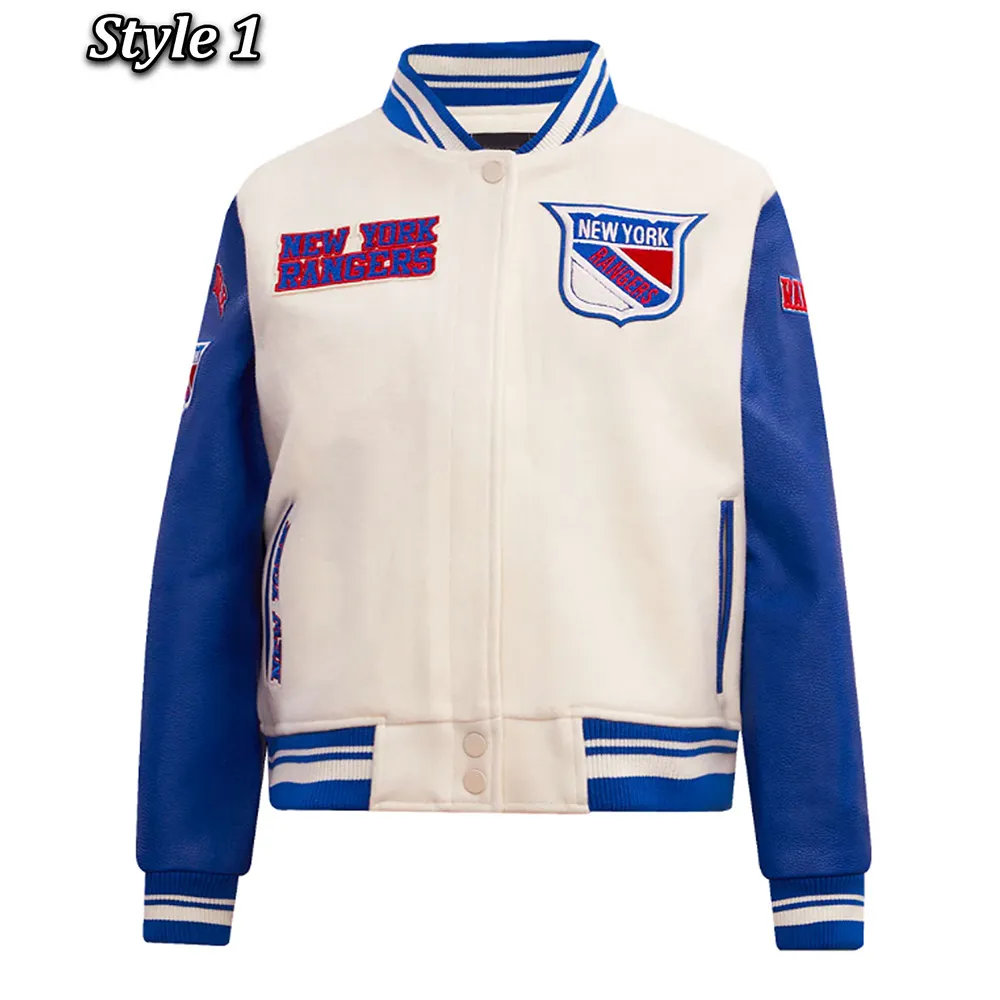 Retro Classic Rib New York Rangers Varsity Jacket Retro Classic Rib New York Rangers Varsity Jacket