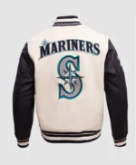 Seattle Mariners Retro Rib Eggshell and Navy Varsity Jacket
