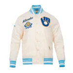 Retro Milwaukee Brewers Classic Rib Satin Jacket