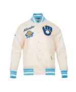 Retro Milwaukee Brewers Classic Rib Satin Jacket