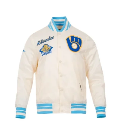 Retro Milwaukee Brewers Classic Rib Satin Jacket