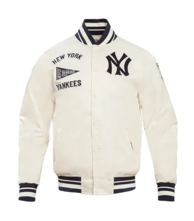 Retro New York Yankees Classic Rib Satin Jacket