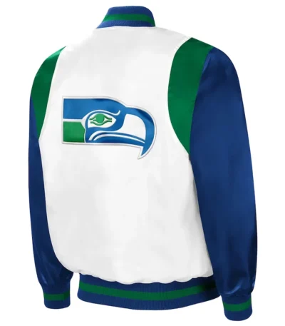 Retro The All-American Seattle Seahawks White-Royal Jacket
