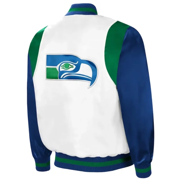 Retro The All-American Seattle Seahawks White-Royal Jacket