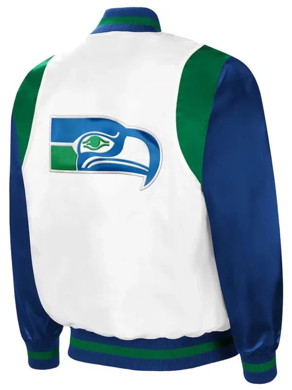 Retro The All-American Seattle Seahawks White-Royal Jacket