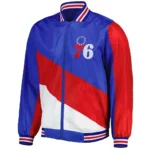 Ripstop Philadelphia 76ers Royal and Red Jacket