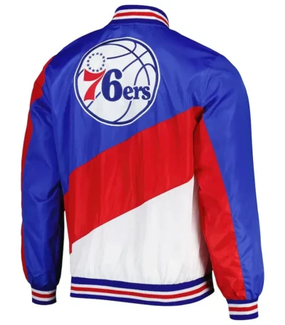 Ripstop Philadelphia 76ers Royal and Red Jacket