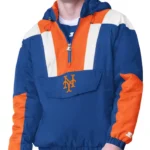 Royal Ny Mets Charger Half-zip Pullover Jacket