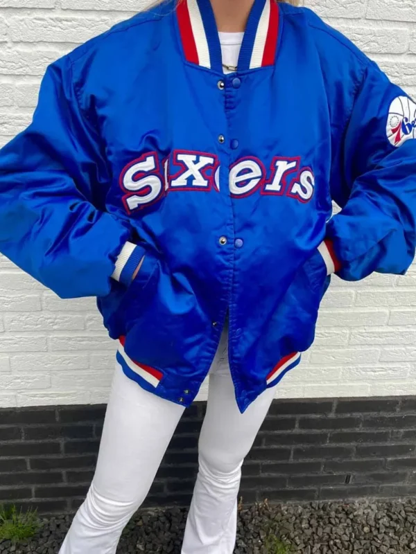Royal Philadelphia 76ers Bomber Jacket