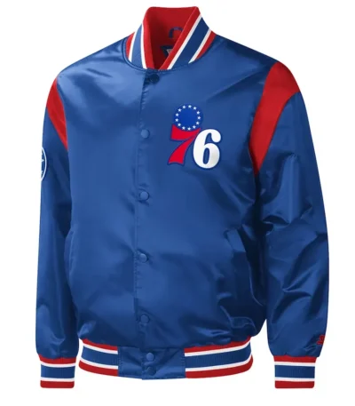 Royal Philadelphia 76ers Force Play Satin Jacket