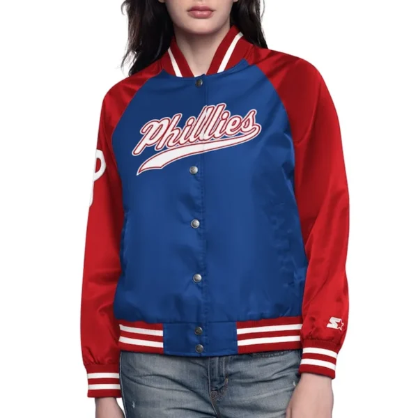 Royal-Red Philadelphia Phillies Home Run Varsity Satin Jacket