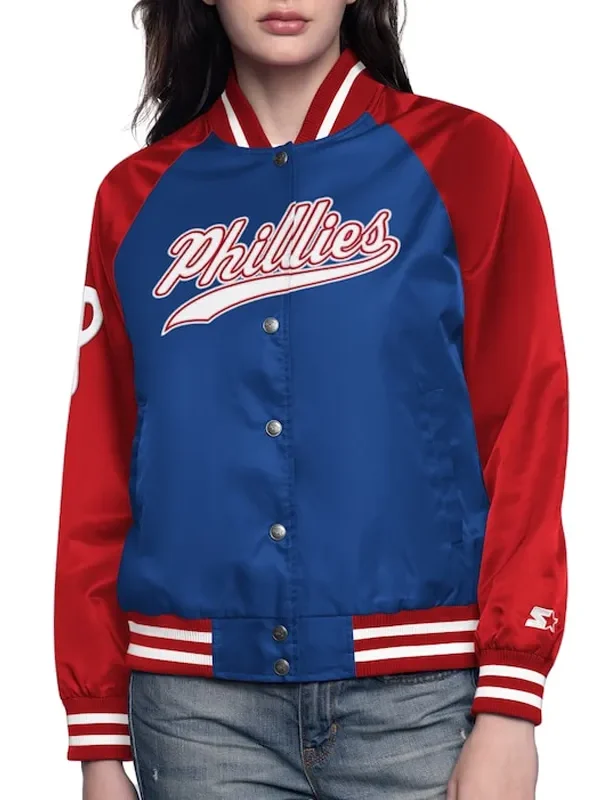 Royal-Red Philadelphia Phillies Home Run Varsity Satin Jacket