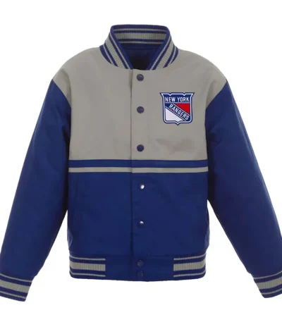 Royal and Gray NY Rangers Youth Poly-Twill Jacket