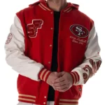 SF 49ers Hooded Varsity Jacket