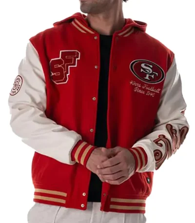 SF 49ers Hooded Varsity Jacket