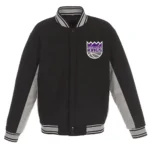 Sacramento Kings Accent Varsity Black Wool Jacket