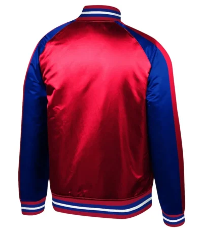 Sacramento Kings Colorblock Red and Blue Satin Jacket