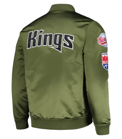 Sacramento Kings Green Bomber Satin Jacket