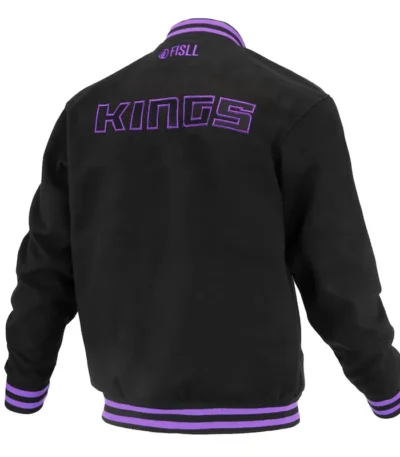 Sacramento Kings Logoman Shadow Black Varsity Jacket