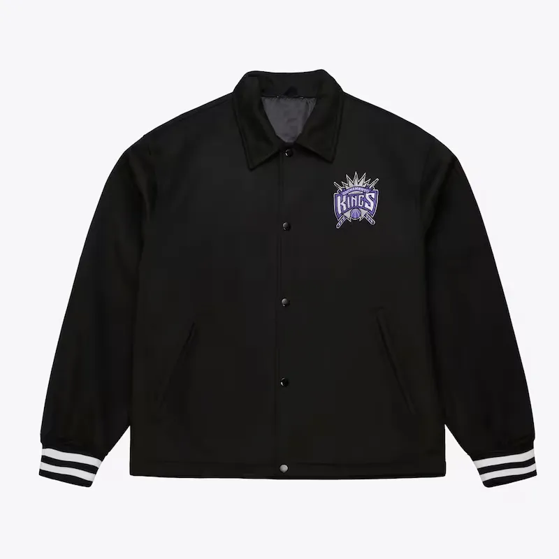 Sacramento Kings Oversweep Black Varsity Wool Jacket Sacramento Kings Oversweep Black Varsity Wool Jacket