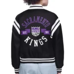 Sacramento Kings Printed Logo Varsity Satin Jacket