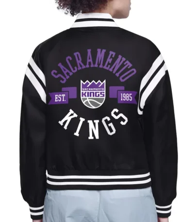 Sacramento Kings Printed Logo Varsity Satin Jacket