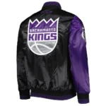 Sacramento Kings Purple-Black Fast Break Satin Jacket
