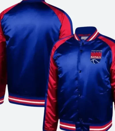 Sacramento Kings Red and Blue Varsity Jacket