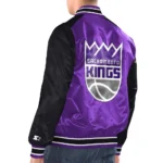 Sacramento Kings Renegade Purple-Black Varsity Satin Jacket