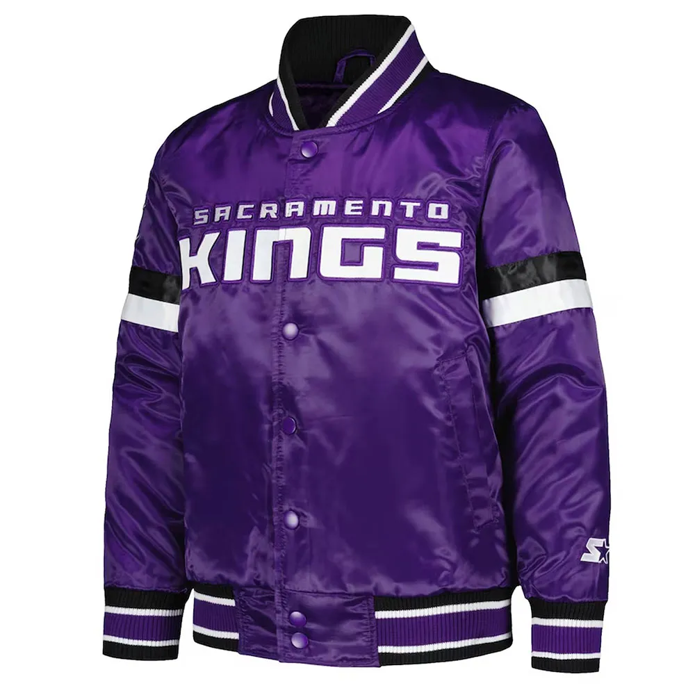 Sacramento Kings Youth Home Game Purple Satin Jacket Sacramento Kings Youth Home Game Purple Satin Jacket