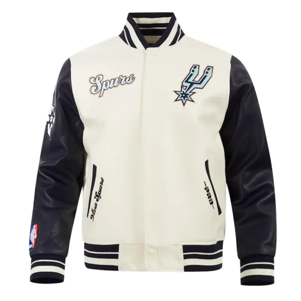San Antonio Spurs 2024-25 City Edition Chenille Cream Varsity Jacket