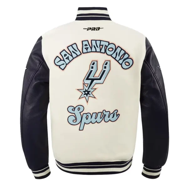 San Antonio Spurs 2024-25 City Edition Chenille Cream Varsity Jacket