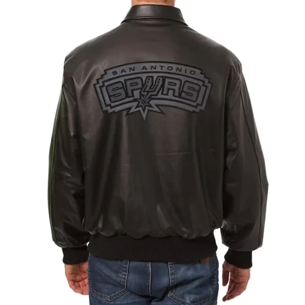 San Antonio Spurs Black Tonal Leather Jacket