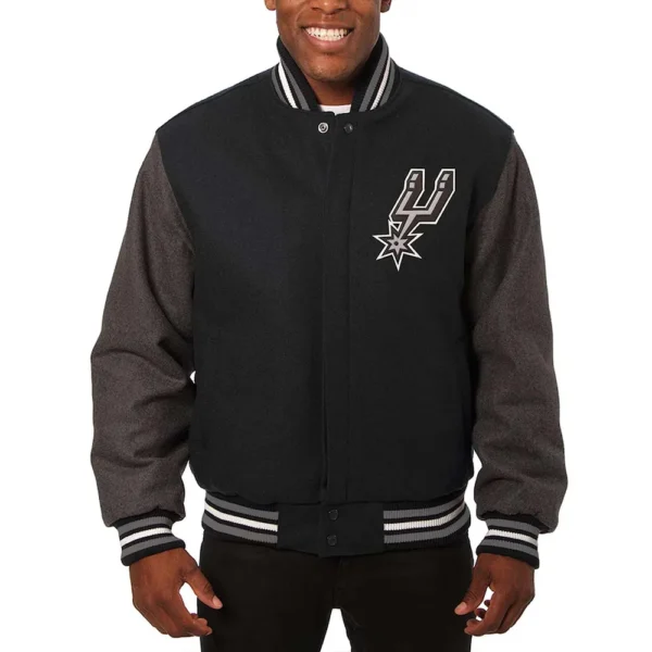 San Antonio Spurs Charcoal-Black Varsity Wool Jacket