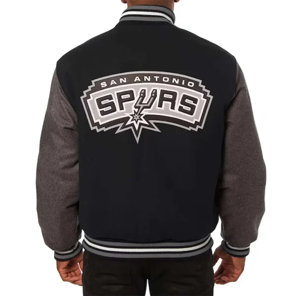 San Antonio Spurs Charcoal-Black Varsity Wool Jacket