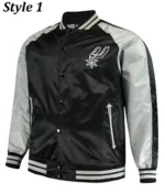 San Antonio Spurs Grey-Black Satin Jacket