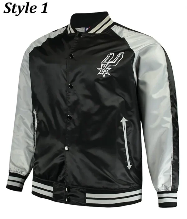 San Antonio Spurs Grey-Black Satin Jacket