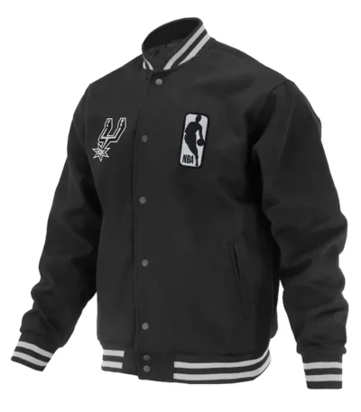 San Antonio Spurs Logoman Shadow Black Varsity Jacket