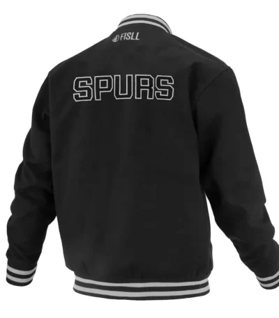 San Antonio Spurs Logoman Shadow Black Varsity Jacket