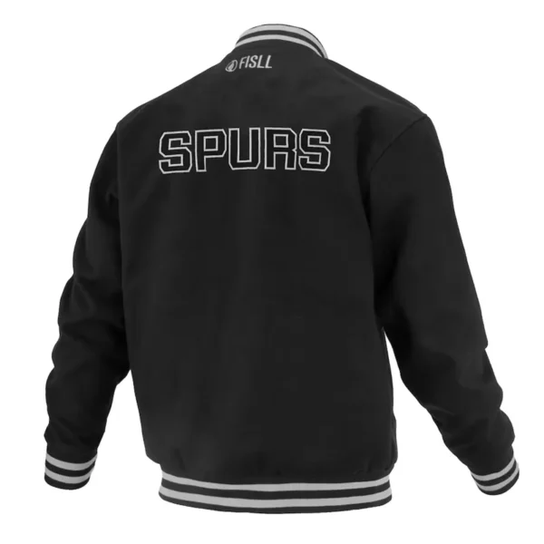 San Antonio Spurs Logoman Shadow Black Varsity Jacket