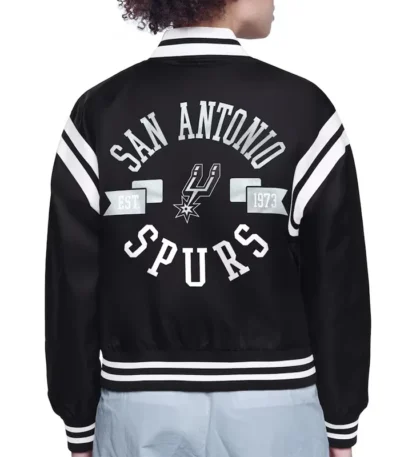 San Antonio Spurs Printed Logo Varsity Satin Jacket