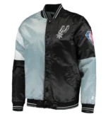 San Antonio Spurs Starter Satin Black and Grey Jacket