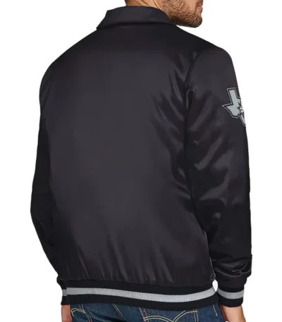San Antonio Spurs Stitch Applique Black Satin Jacket