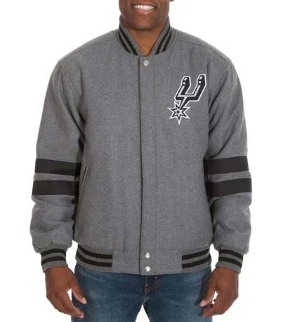 San Antonio Spurs Varsity Gray Wool Jacket