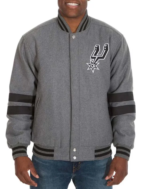 San Antonio Spurs Varsity Gray Wool Jacket